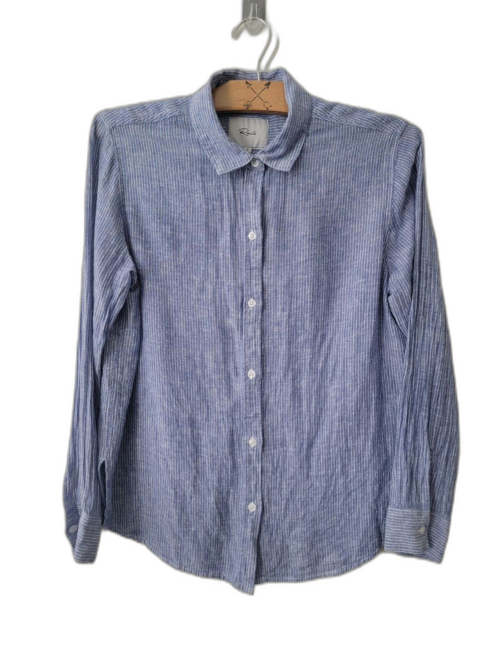 Rails Button Down Striped Blouse Blue White Size S